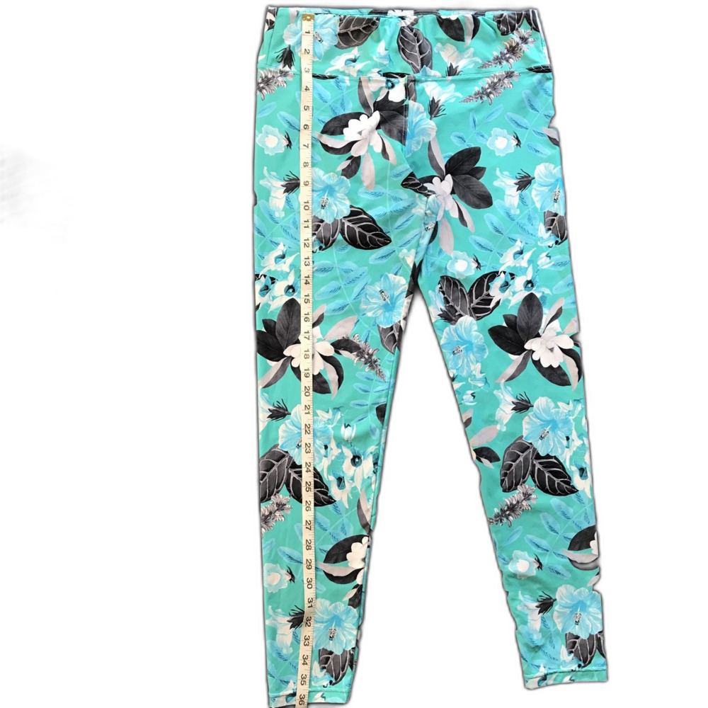 Seafolly Floral High Rise Leggings Turquoise Size L - Picture 6 of 6